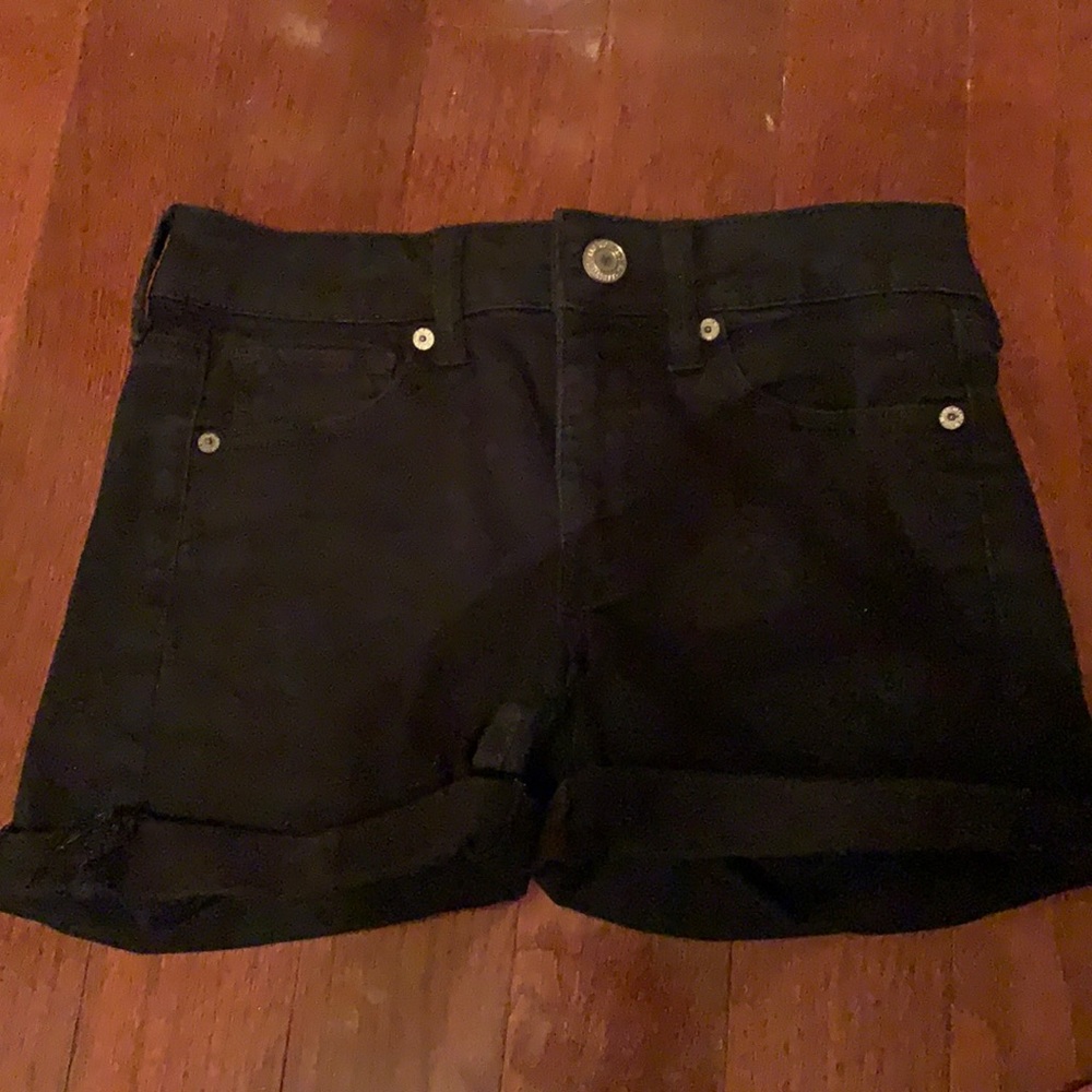 American Eagle Black Super Stretch Jean Shorts